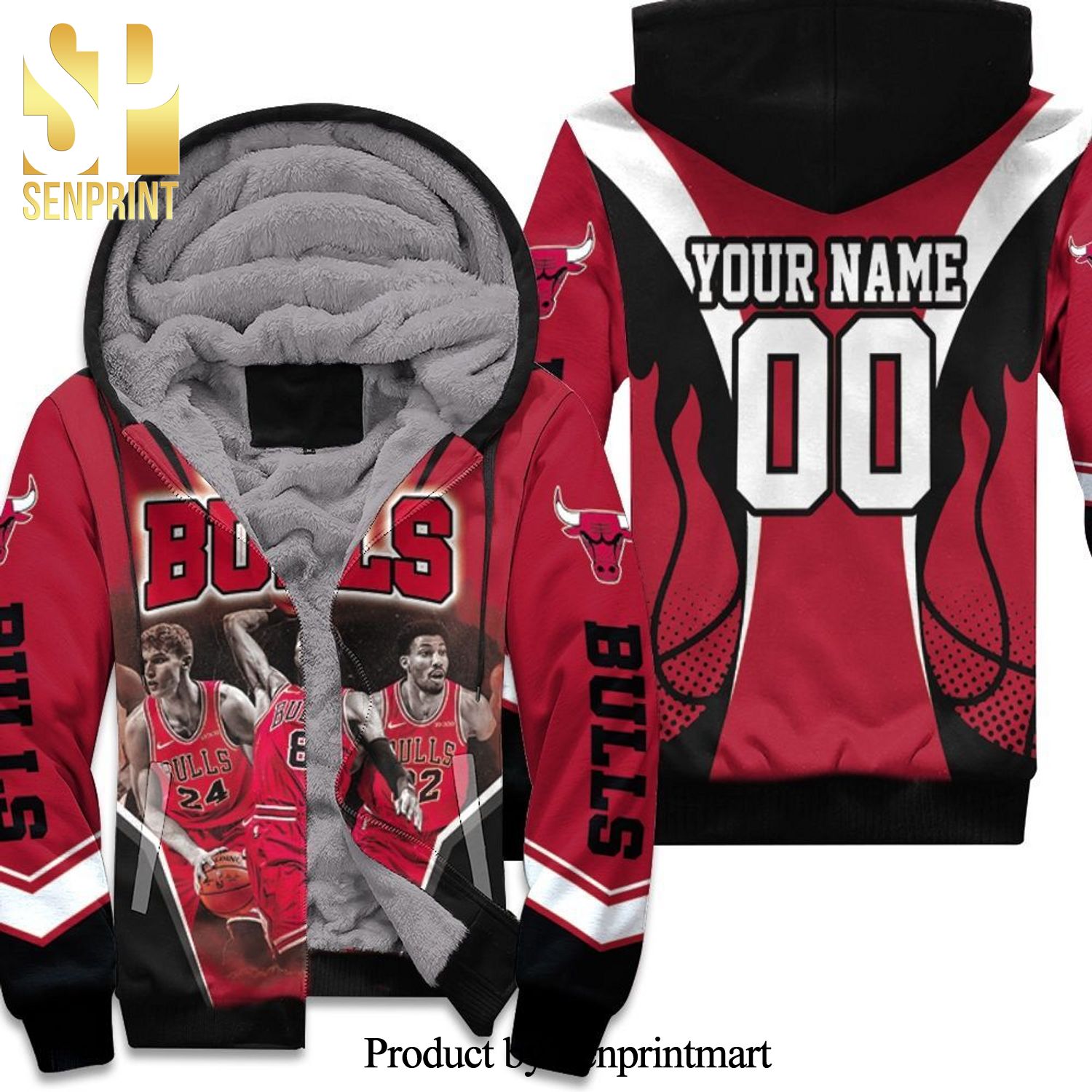 Chicago Bulls Michael Jordan With Legends Personalized Street Style Unisex Fleece Hoodie