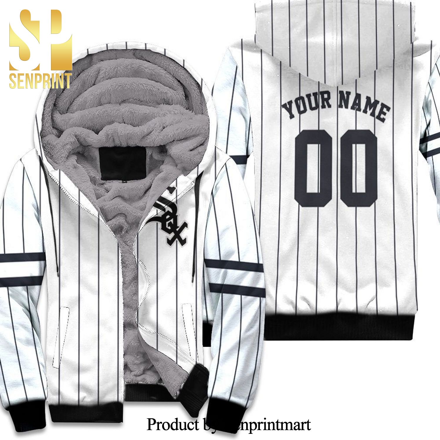 Chicago White Sox Personalized Custom White Black 2019 Inspired Style New Fashion Full Printed Unisex Fleece Hoodie