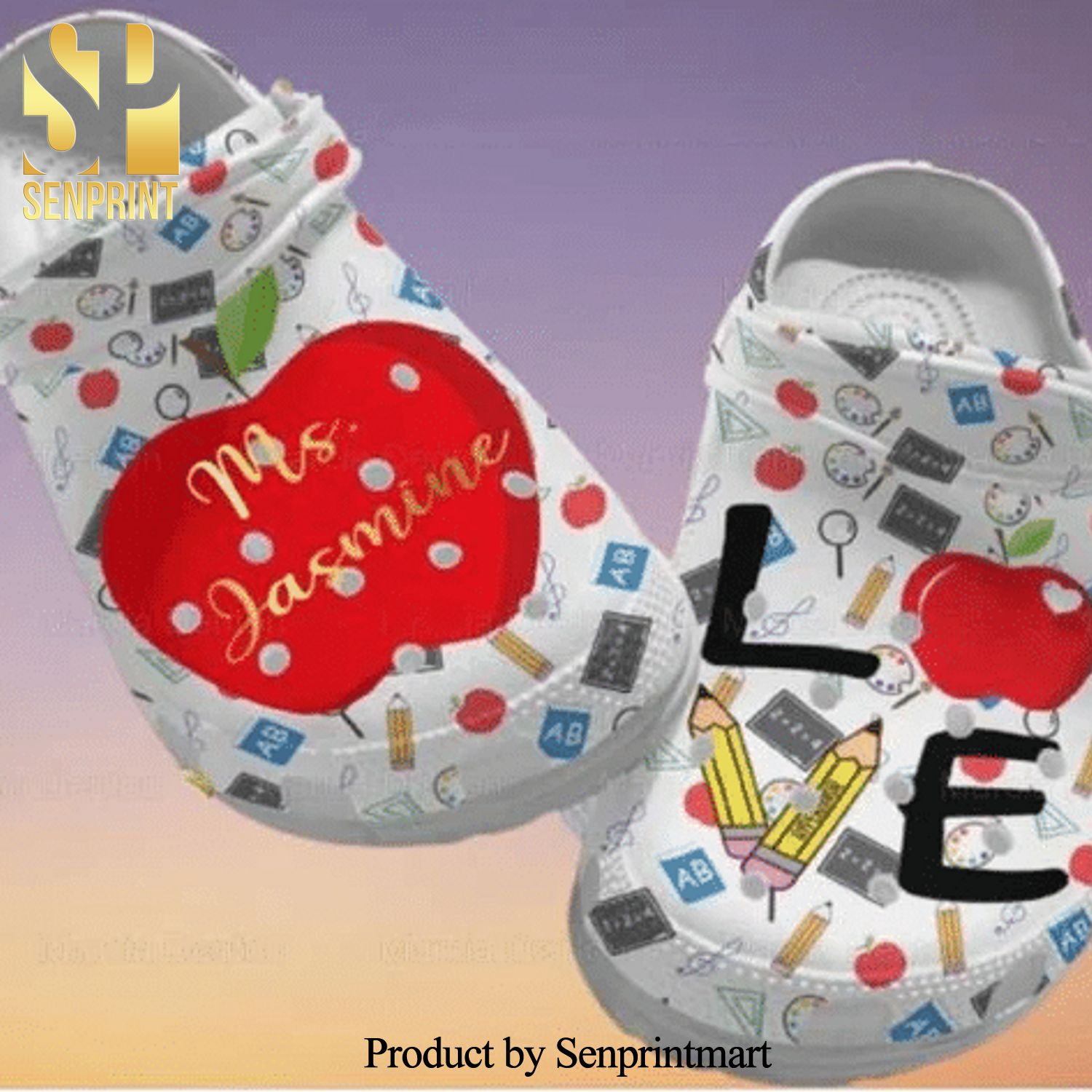 Proud To Be A Teacher Full Printing Crocs Crocband In Unisex Adult Shoes