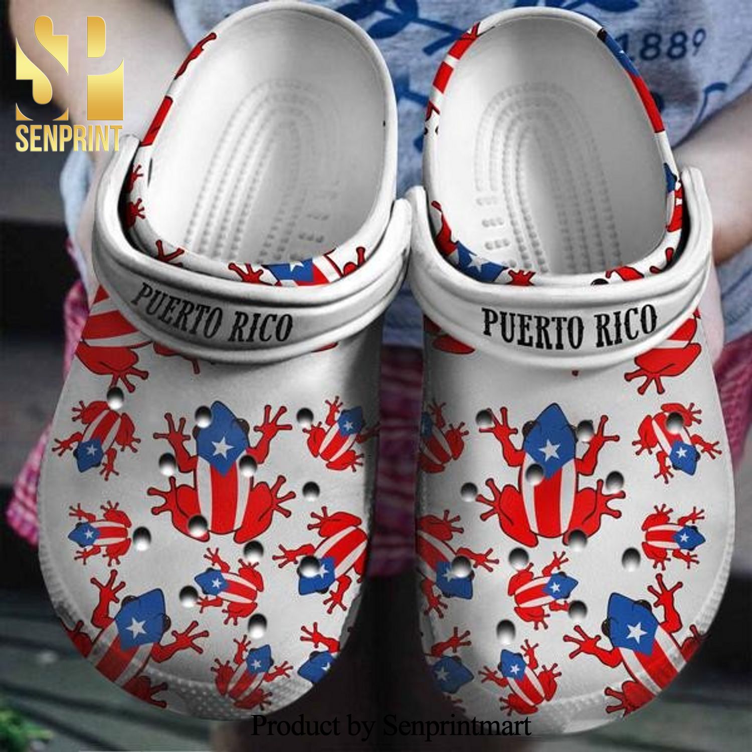 Puerto Rico Symbol Gift For Fan Classic Water 3D Crocs Crocband In Unisex Adult Shoes