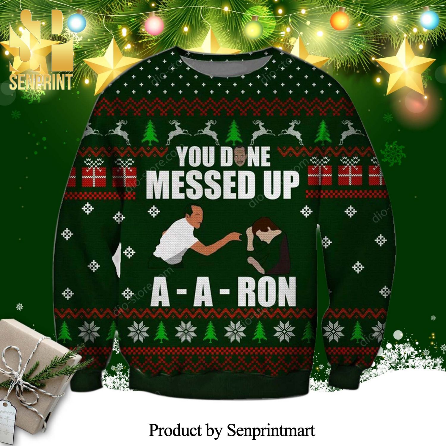 You Done Messed Up A Aron Key And Peele Knitted Ugly Christmas Sweater