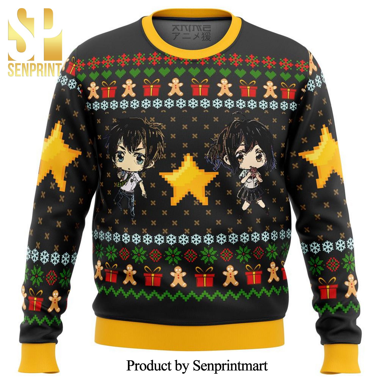 Your Name Kimi No Na Wa Chibi Premium Manga Anime Knitted Ugly Christmas Sweater