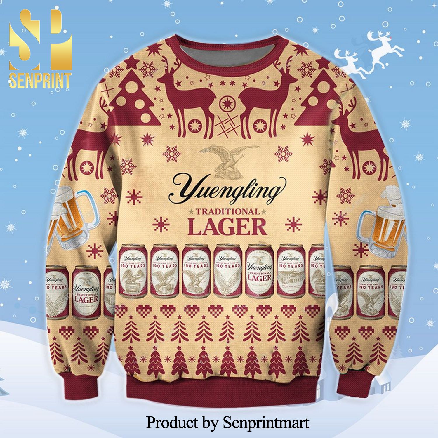 Yuengling Traditional Lager Knitted Ugly Christmas Sweater