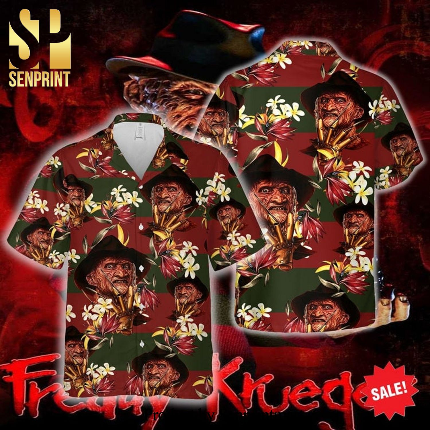 Freddy Krueger A Nightmare On Elm Street Stripes Full Printing Hawaiian Shirt