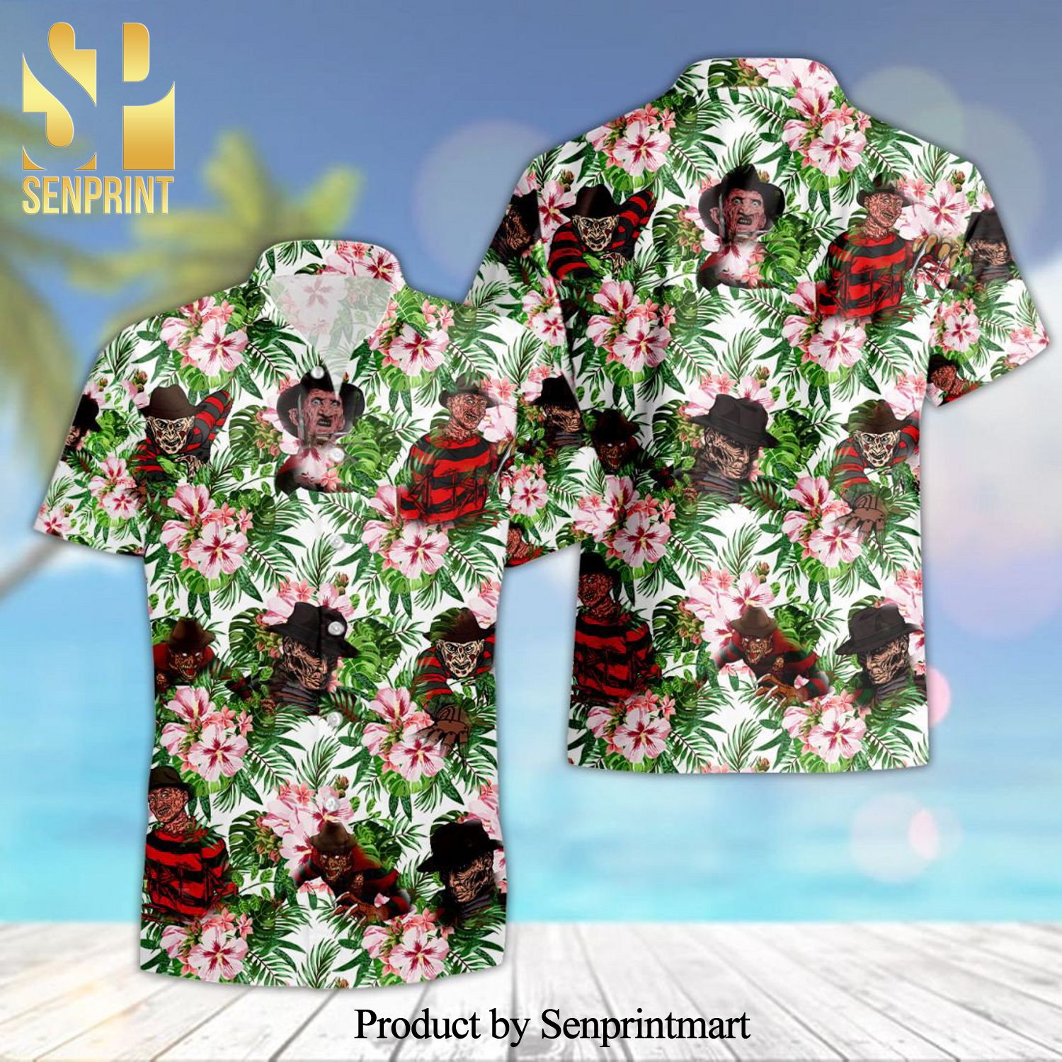 Freddy Krueger Horror Nightmare Tropical Forest Full Printing Hawaiian Shirt