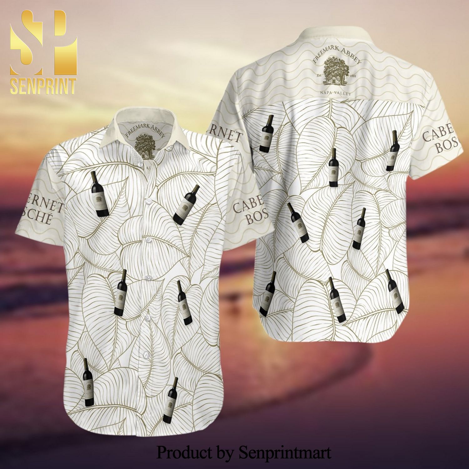 Freemark Abbey Cabernet Sauvignon Full Printing Summer Hawaiian Shirt – White