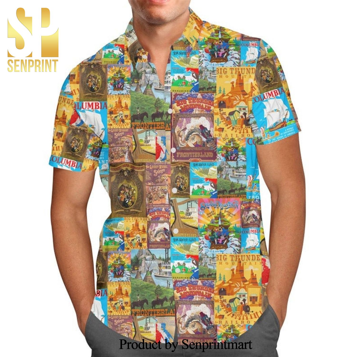 Frontierl And Disney Cartoon Graphics Full Printing Hawaiian Shirt