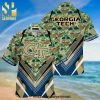 Godzilla Full Printing Summer Short Sleeve Hawaiian Beach Shirt – White