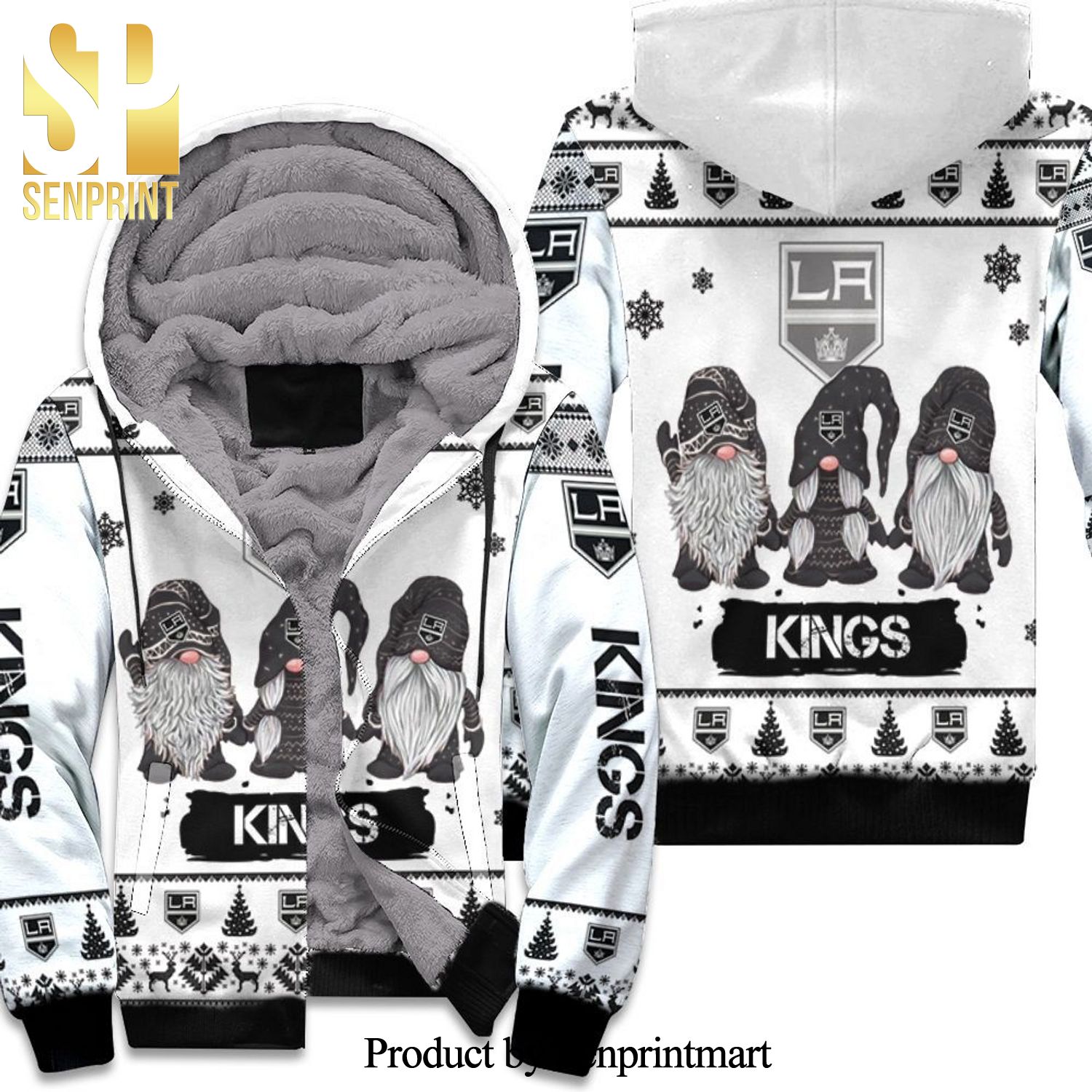 Christmas Gnomes Los Angeles Kings Hypebeast Fashion Unisex Fleece Hoodie