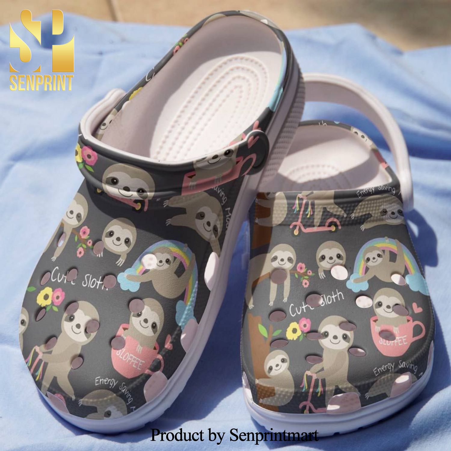 Rainbow Sloth Energy Saving Gift For Lover Street Style Crocs Sandals