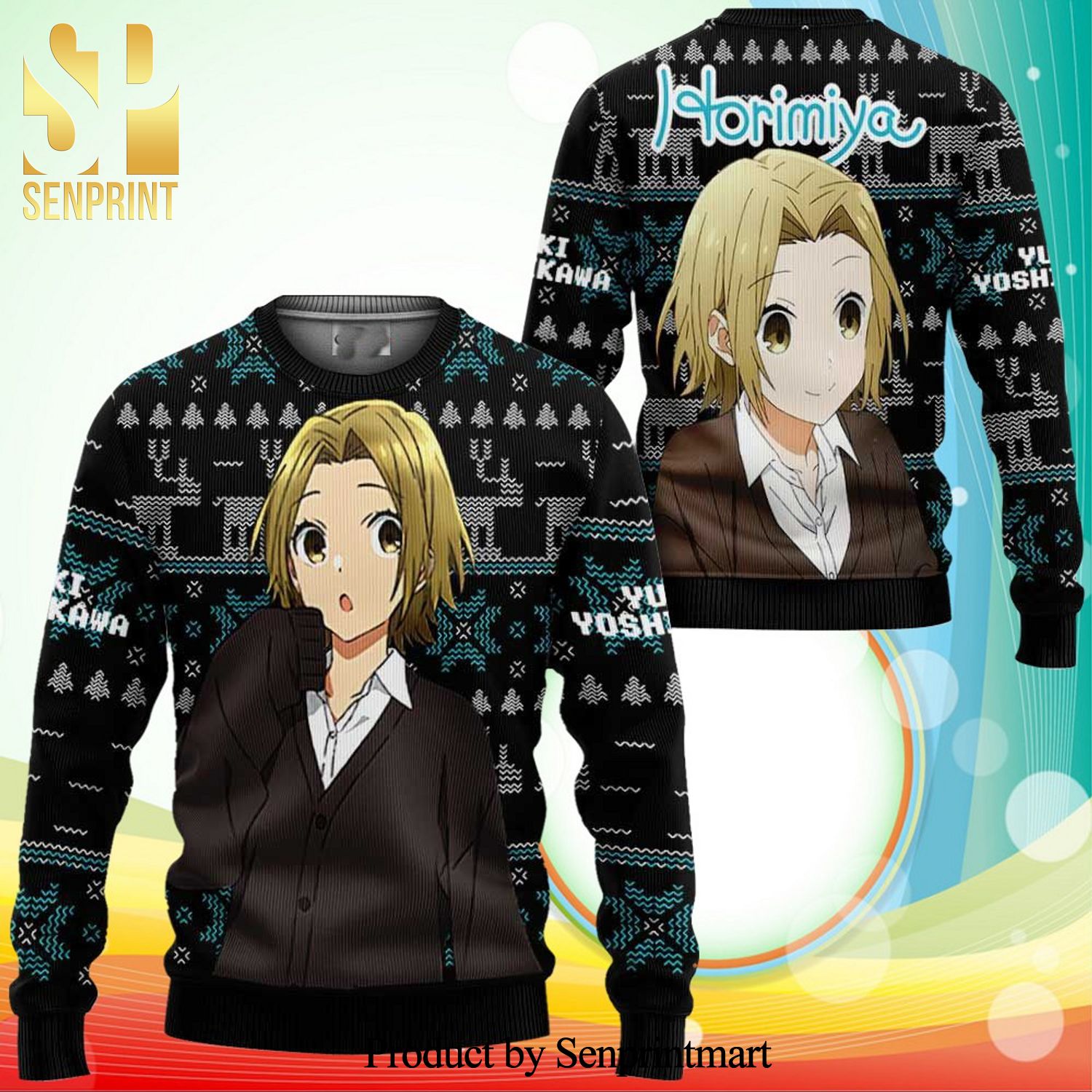 Yuki Yoshikawa Anime Horimiya Knitted Ugly Christmas Sweater