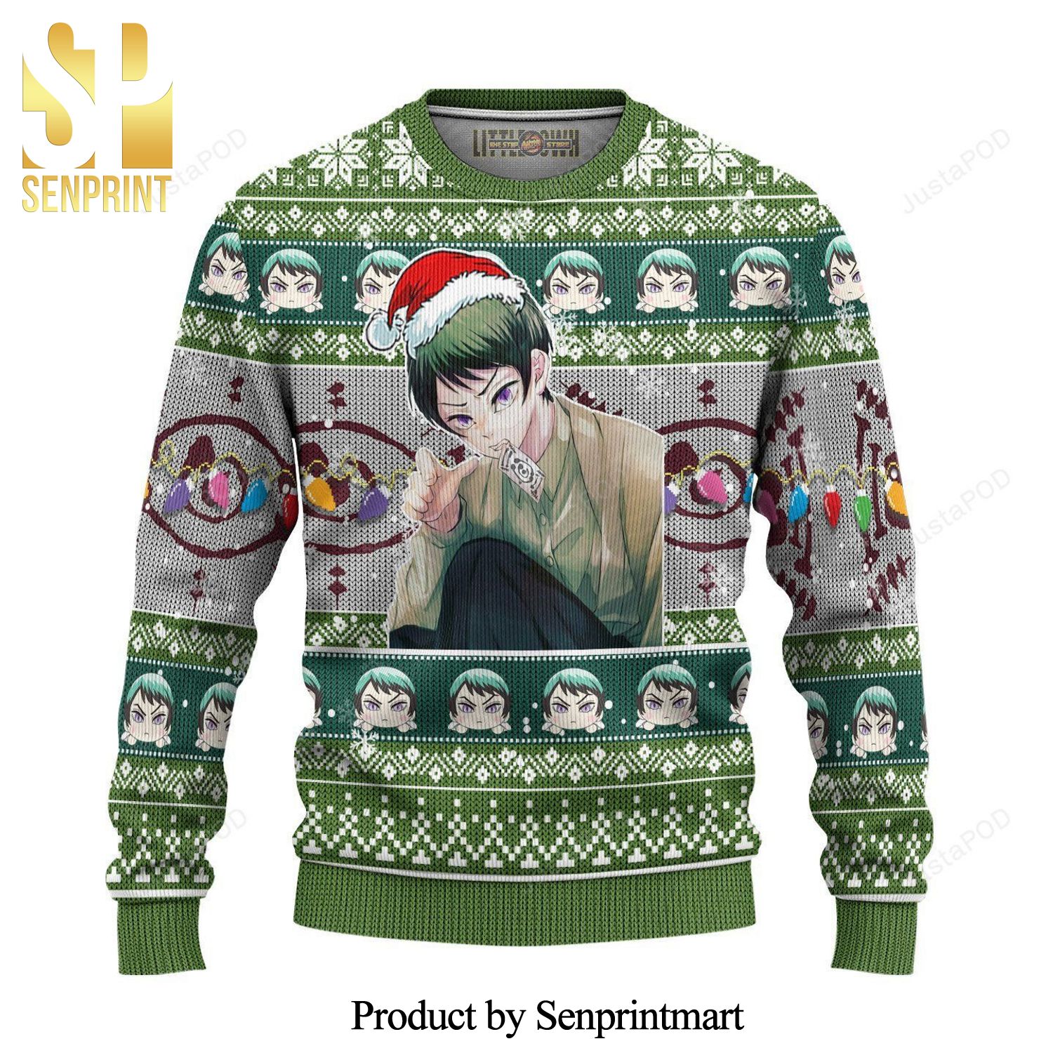 Yushiro Demon Slayer Knitted Ugly Christmas Sweater