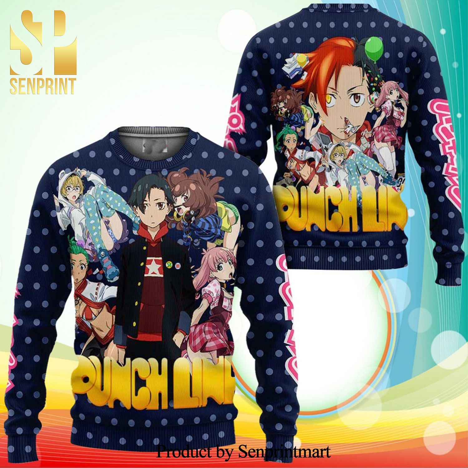 Yuta Iridatsu Punch Line Anime Knitted Ugly Christmas Sweater