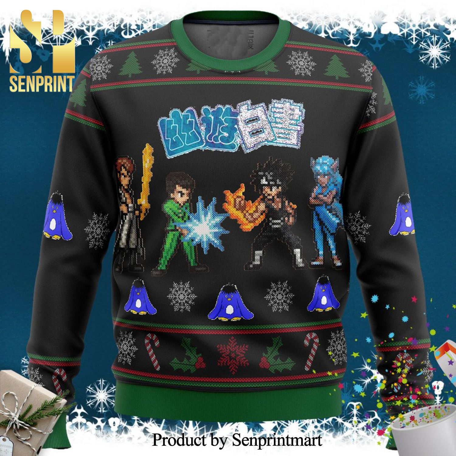 Yuyu Hakusho Characters Knitted Ugly Christmas Sweater