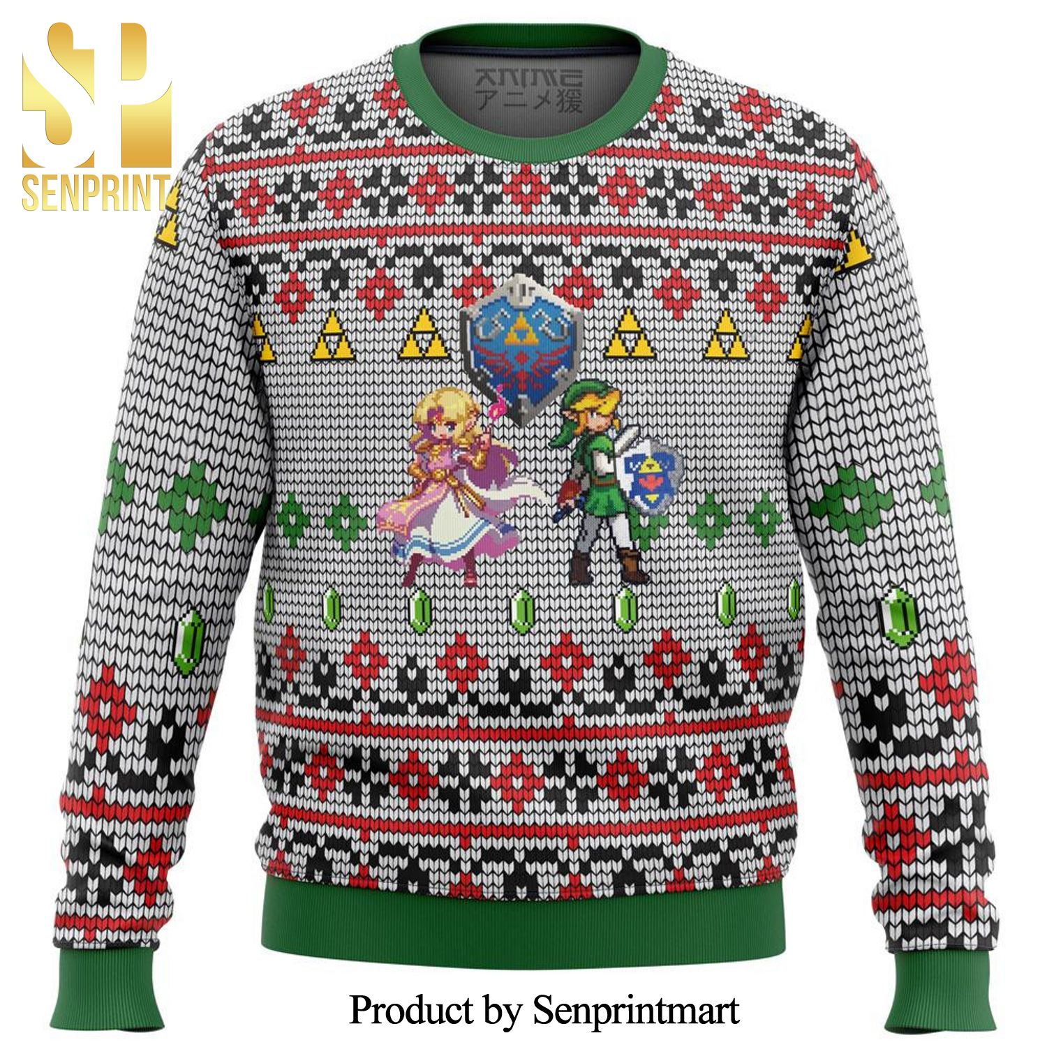 Zelda And Link The Legend of Zelda Nintendo Premium High Fashion Full Printing Ugly Christmas Sweater