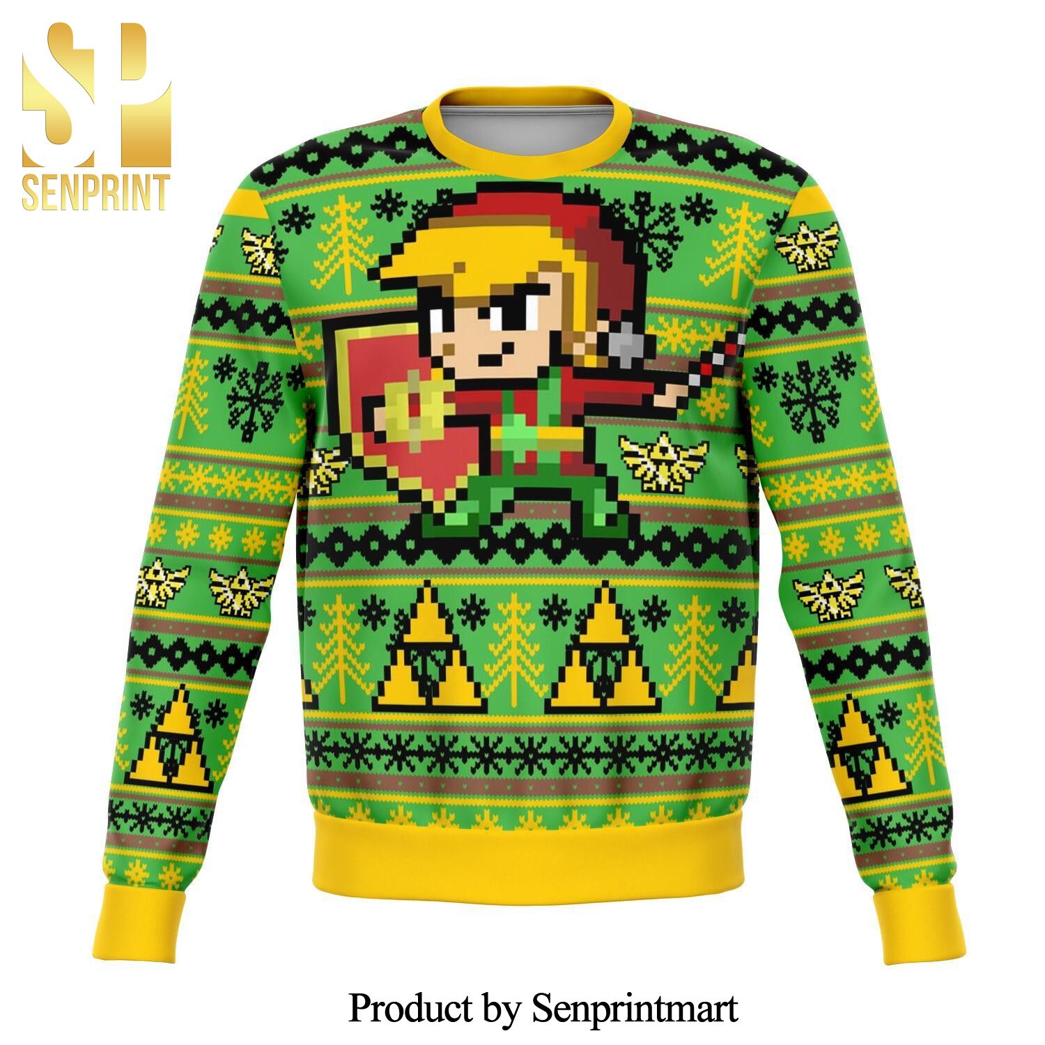 Zelda Holiday Link Pixel Premium Knitted Ugly Christmas Sweater