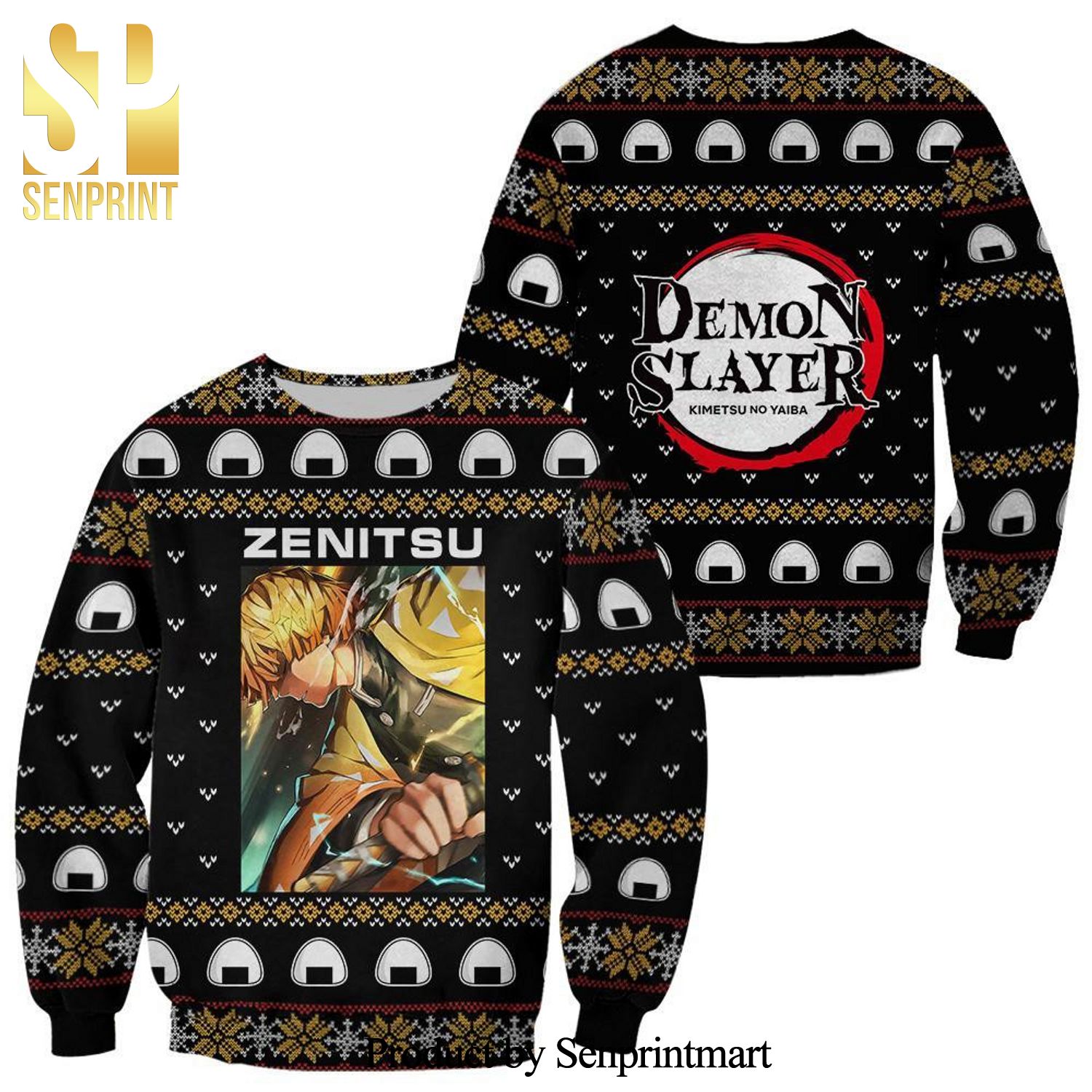 Zenitsu Agatsuma Demon Slayer Anime Knitted Ugly Christmas Sweater