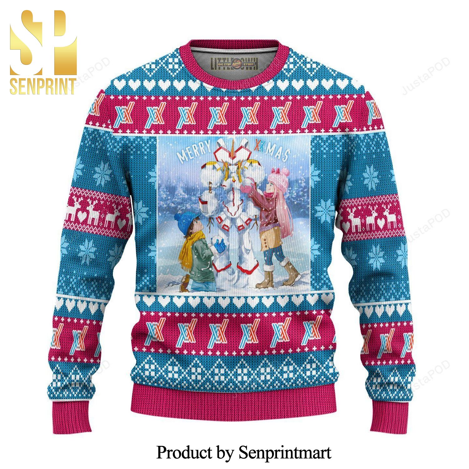 Zero Two Code016 Darling In The Franxx Anime Knitted Ugly Christmas Sweater