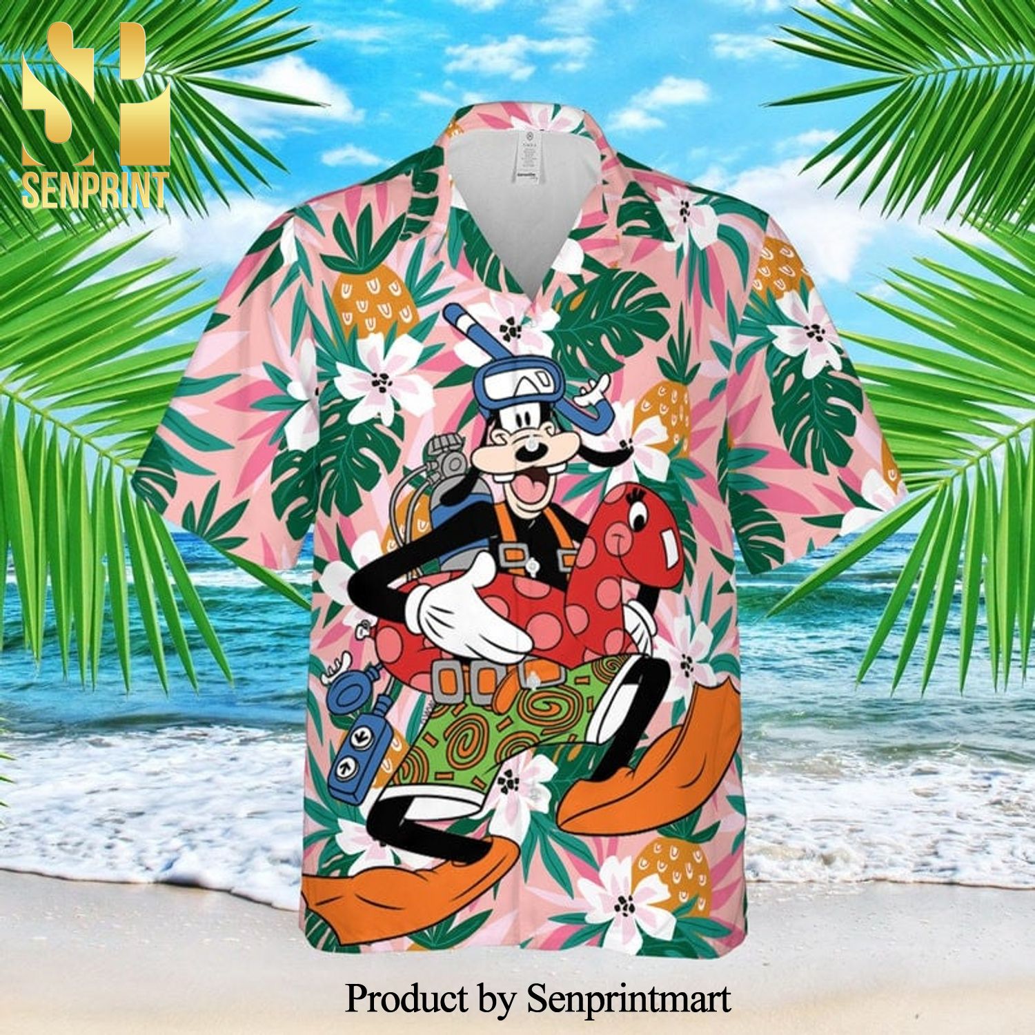 Goofy Dog The Diver Disney Cartoon Graphics Full Printing Hawaiian Shirt