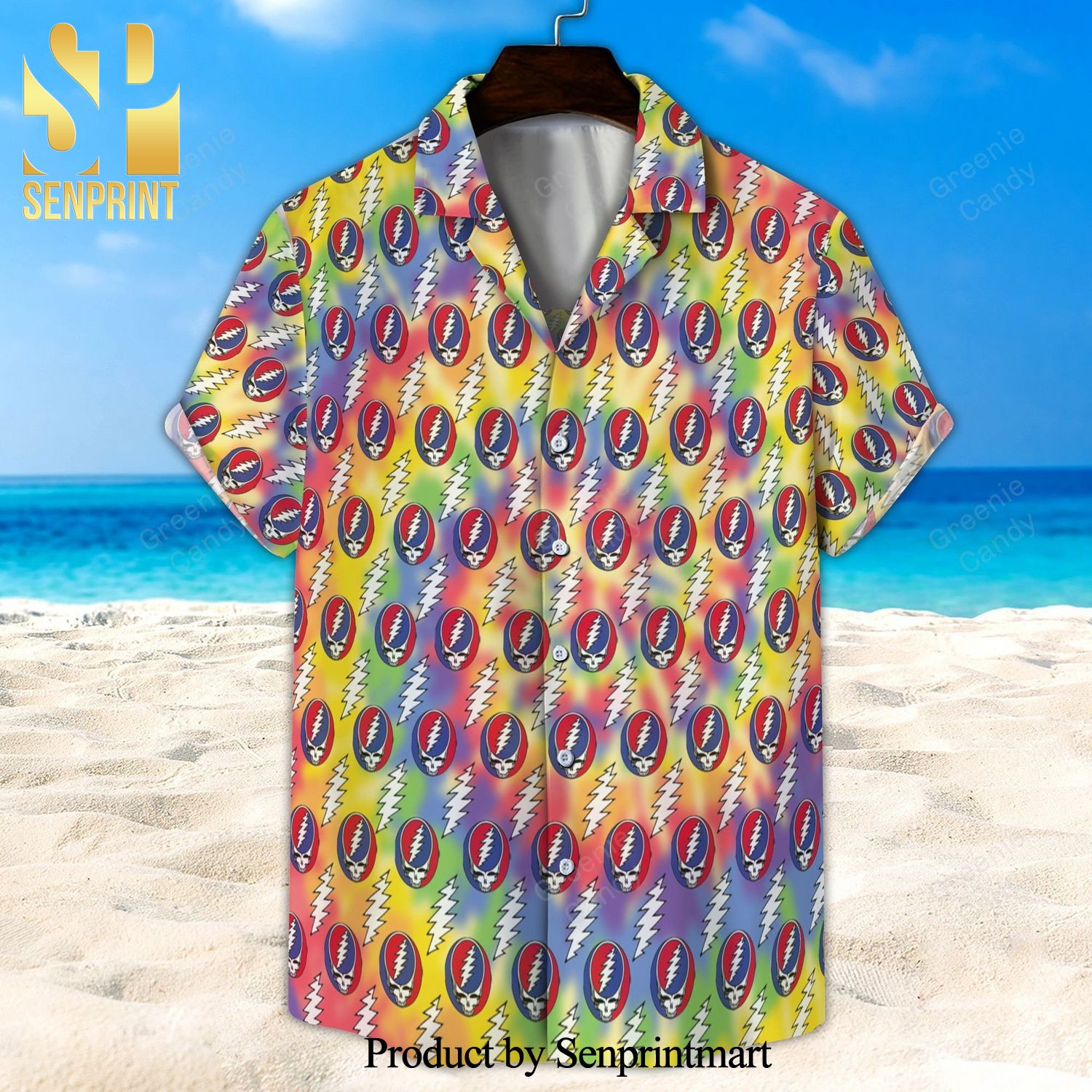 Grateful Dead Seamless Pattern Full Printing Hawaiian Shirt And Beach Short