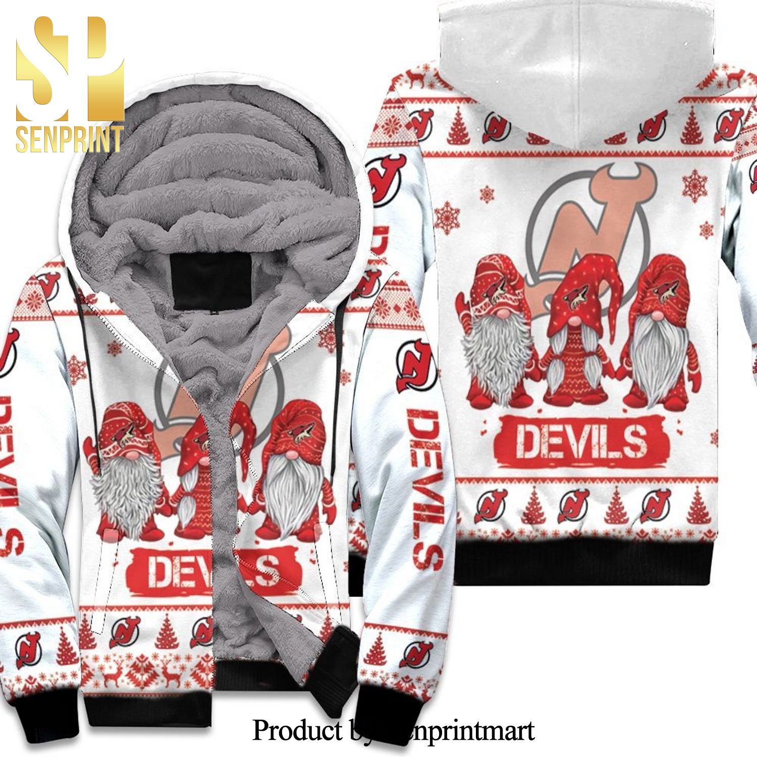 Christmas Gnomes New Devils Best Combo 3D Unisex Fleece Hoodie