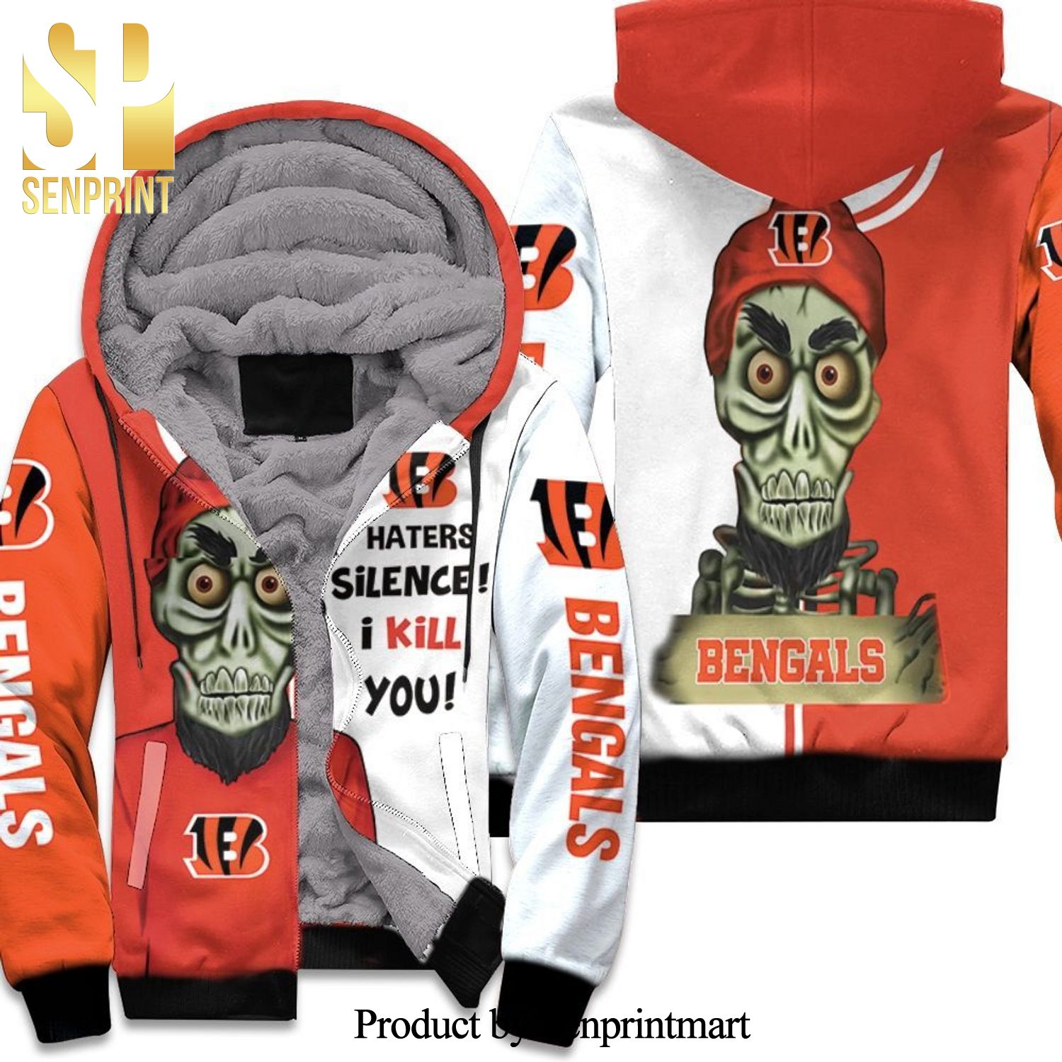 Cincinnati Bengals Haters I Kill You New Fashion Full Printed Unisex Fleece Hoodie