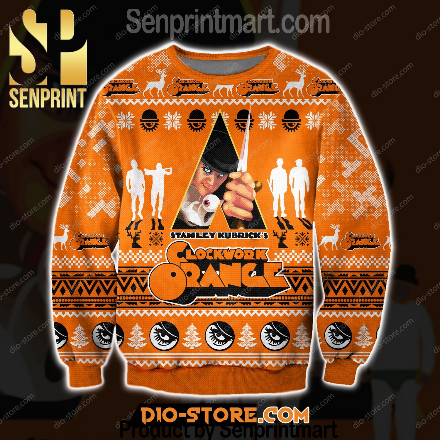 A Clockwork Orange Holiday Time All Over Print Ugly Xmas Sweater
