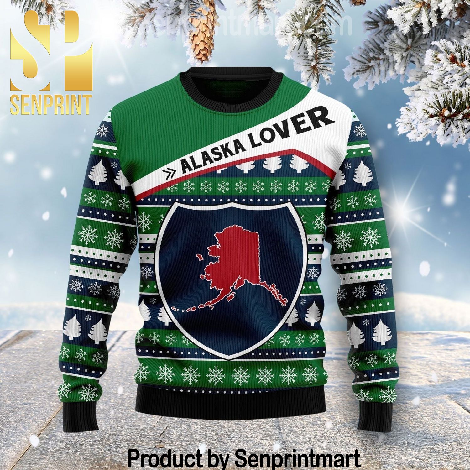 Alaska Lover Full Printing Ugly Xmas Sweater