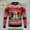 Alaskan Malamute Winter Tree Chirtmas Gifts Wool Ugly Knitted Christmas Sweater