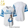 Alice In Wonderland All Over Print Baseball Jersey – Turquoise