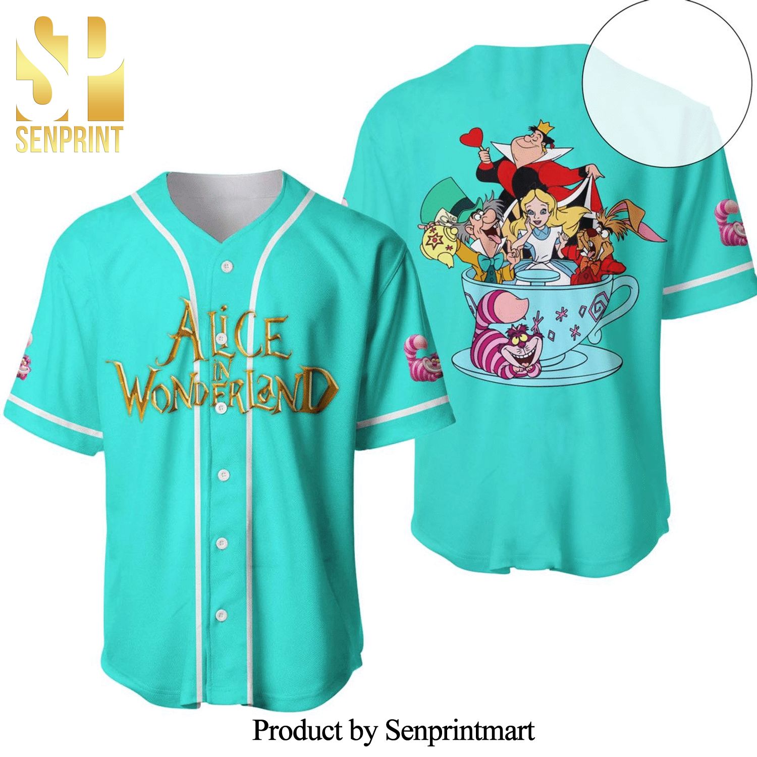 Alice In Wonderland And Friends Disney Full Printing Baseball Jersey