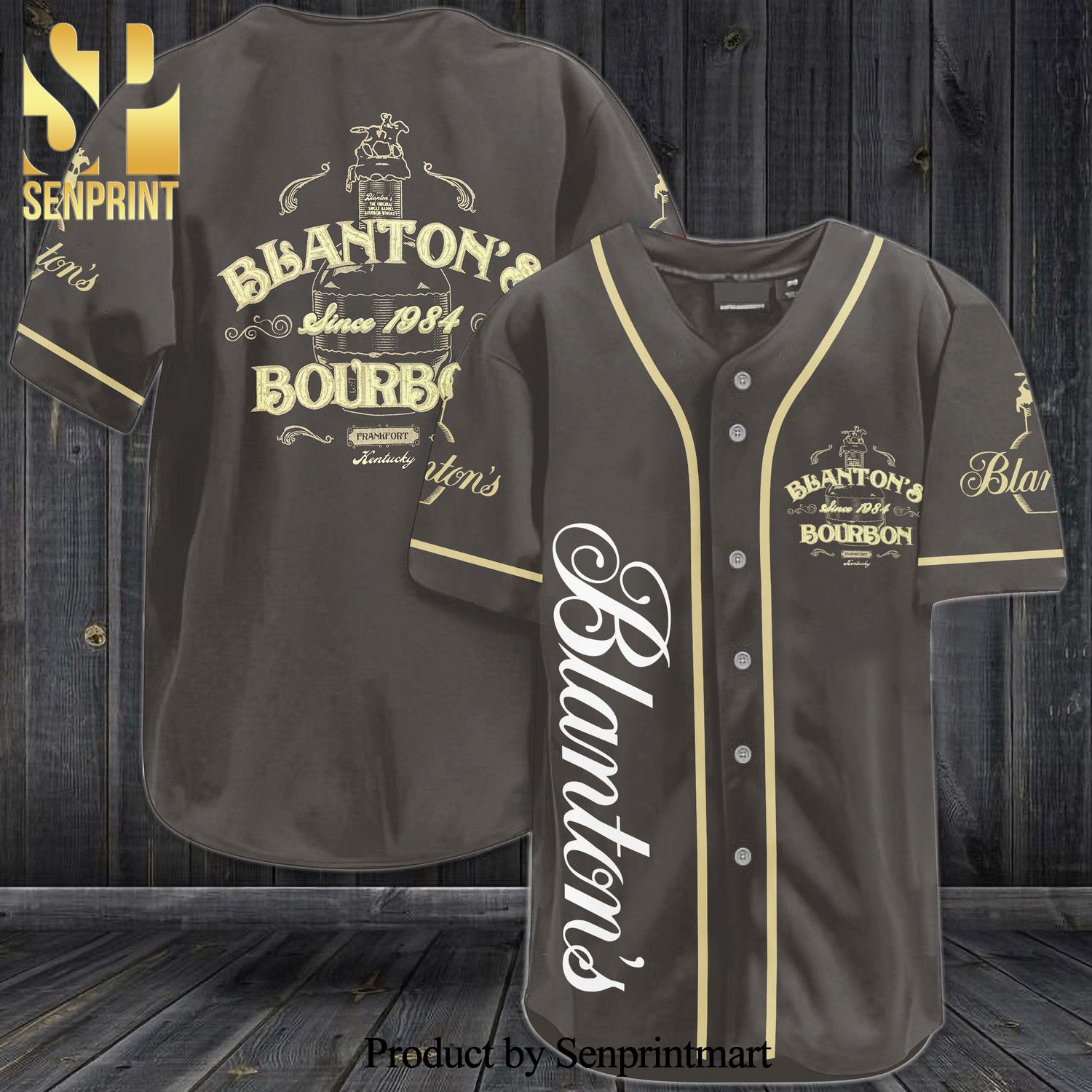 Blanton’s Bourbon Since 1984 All Over Print Baseball Jersey