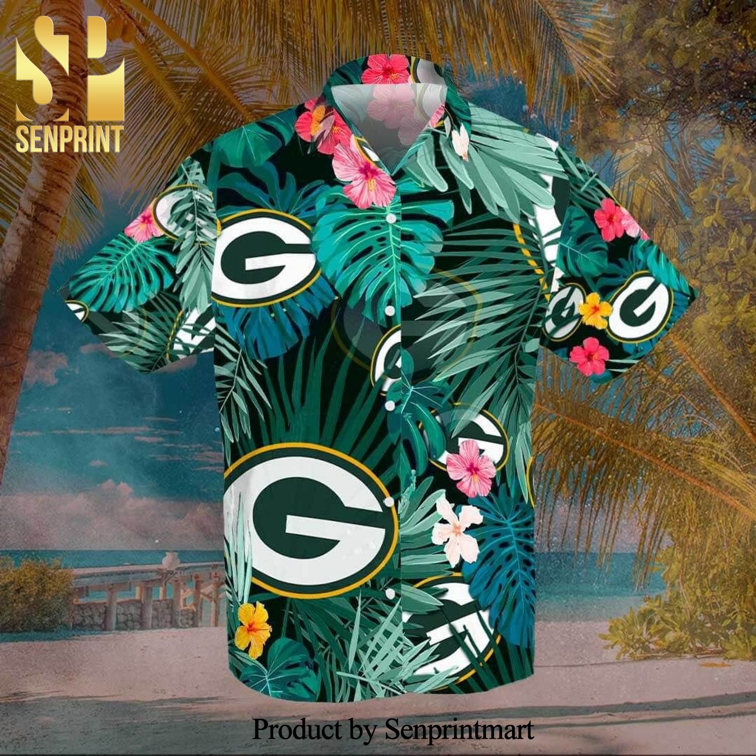 Green Bay Packers Football Full Printing Hawaiian Shirt – Green