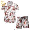 Grumpy Dwarf Snow White Disney Cartoon Graphics Floral Pattern Full Printing Hawaiian Shirt – Red