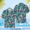 Happy Goofy Disney Cartoon Graphics Floral Pattern Full Printing Hawaiian Shirt – Orange