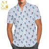 Happy Donald Disney Cartoon Graphics Floral Pattern Full Printing Hawaiian Shirt – Blue