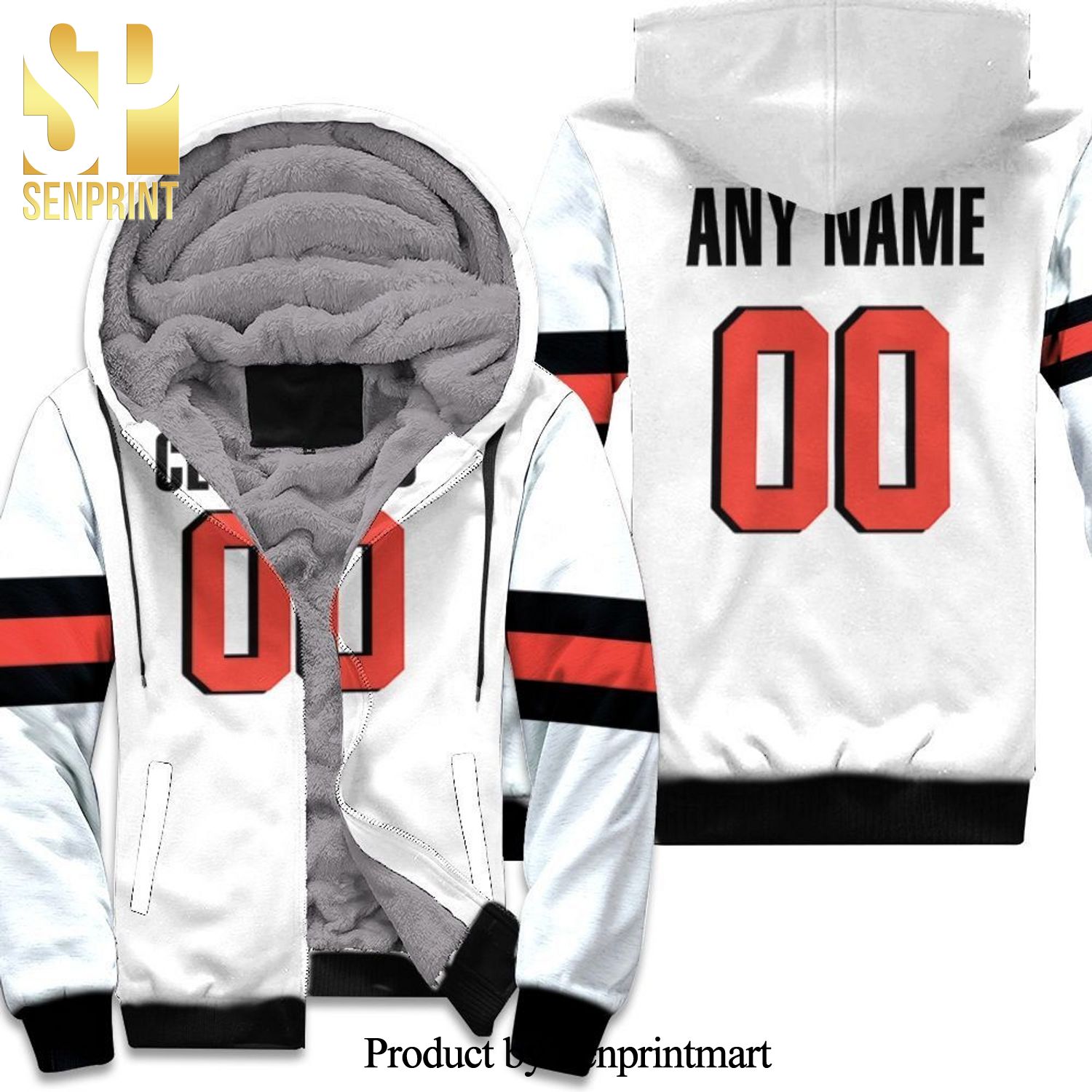 Cleveland Browns White Personalized Game Inspired Style Awesome Outfit Unisex Fleece Hoodie