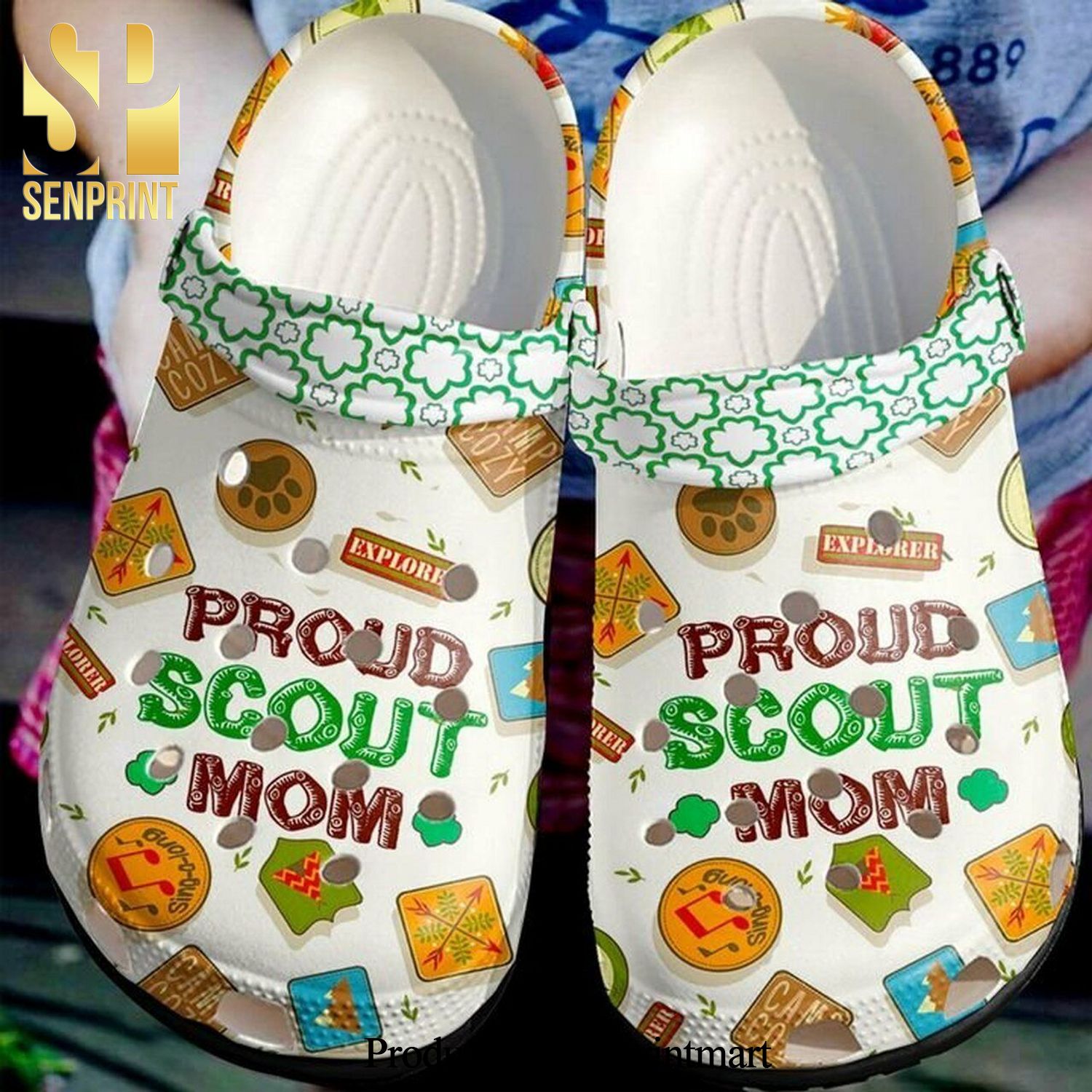 Scout Proud Mom 102 Gift For Lover Rubber Crocs Crocband Adult Clogs