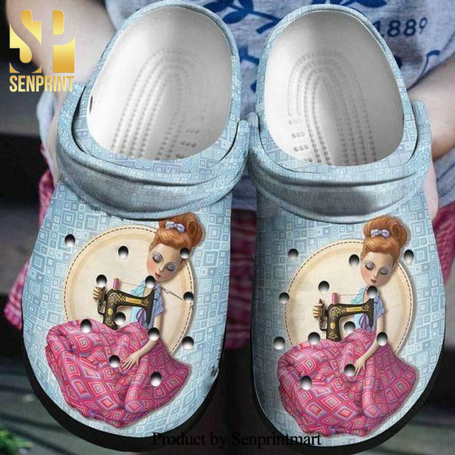 Sewing Lady Personalized 5 Gift For Lover Full Printing Crocs Crocband Clog