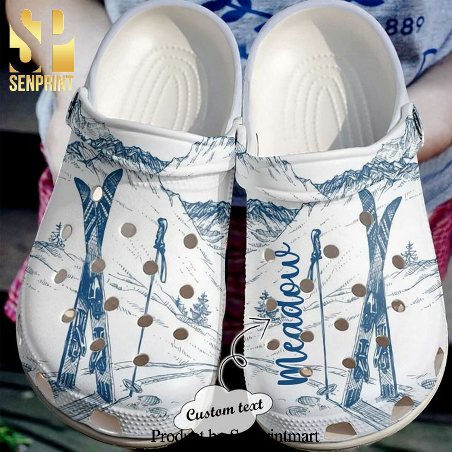 Skiing Personalized Winter Go 102 Gift For Lover Rubber Crocband Crocs