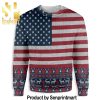 American Flag And Dachshund Dog 3D Holiday Knit Sweater