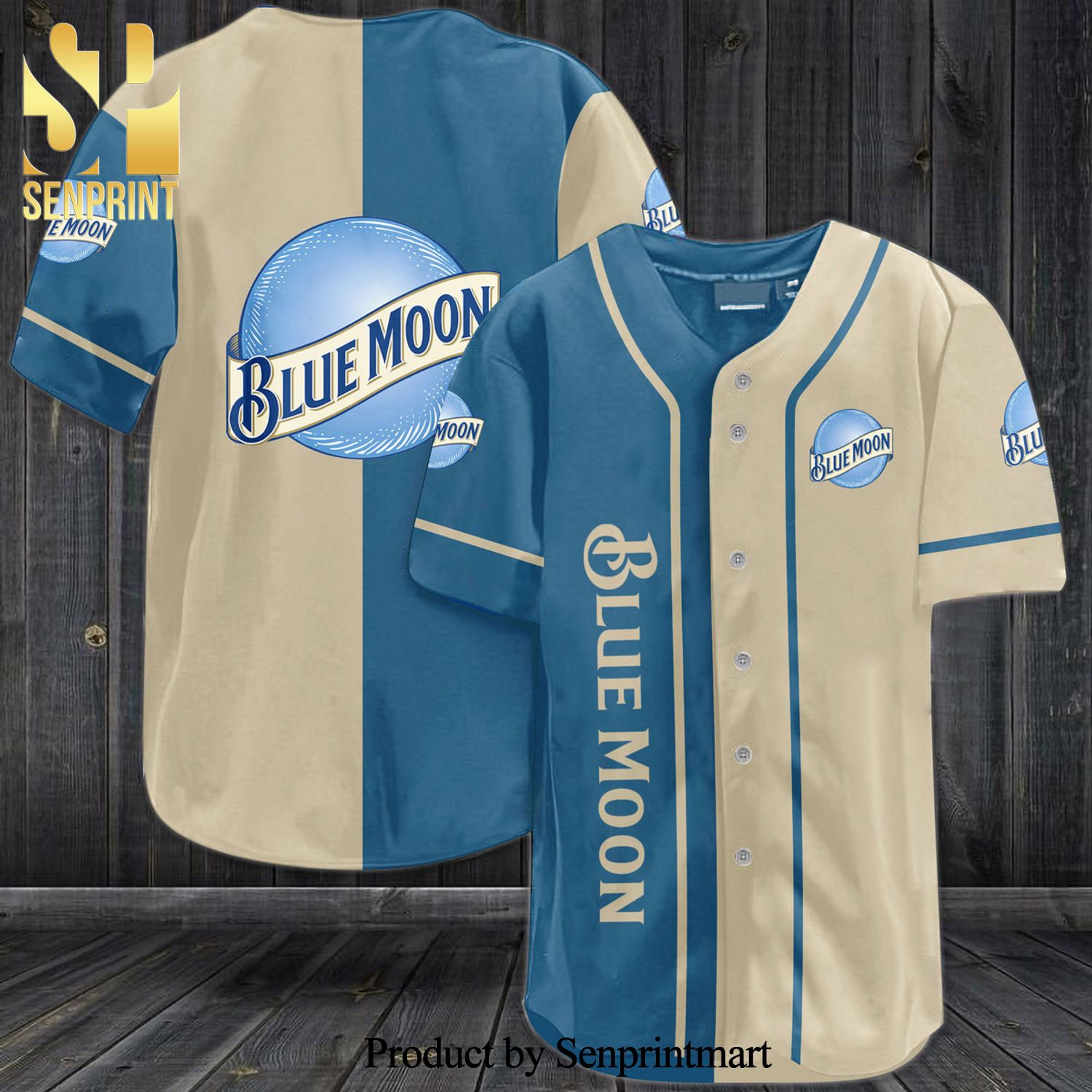 Blue Moon Beer All Over Print Baseball Jersey