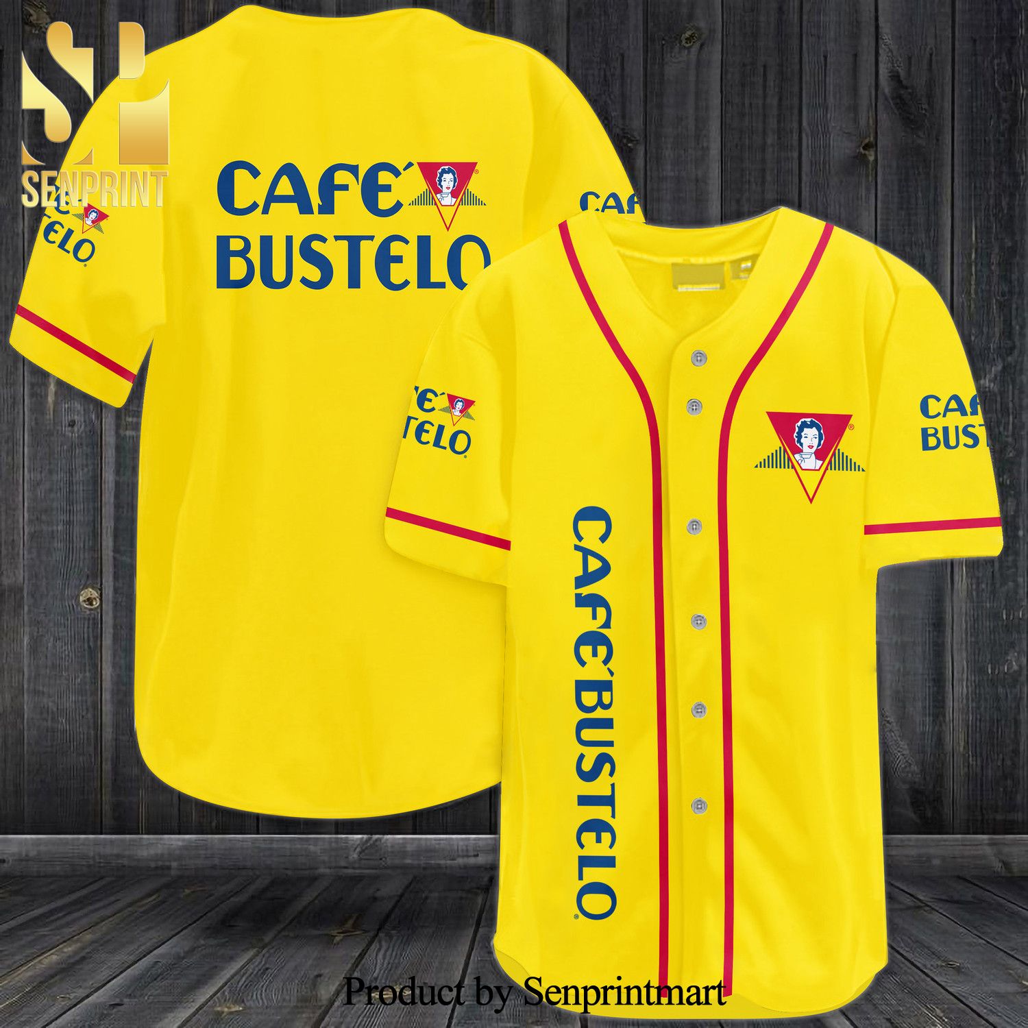 Cafe Bustelo All Over Print Baseball Jersey – Yellow