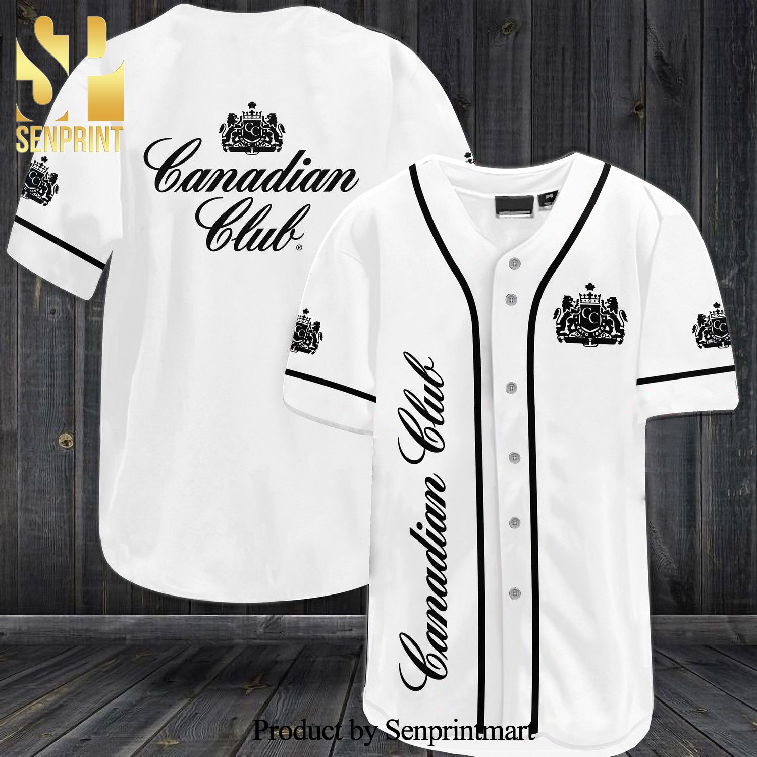 Canadian Club All Over Print Baseball Jersey – White