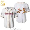Chipmunks Chip & Dale All Over Print Pinstripe Baseball Jersey – White