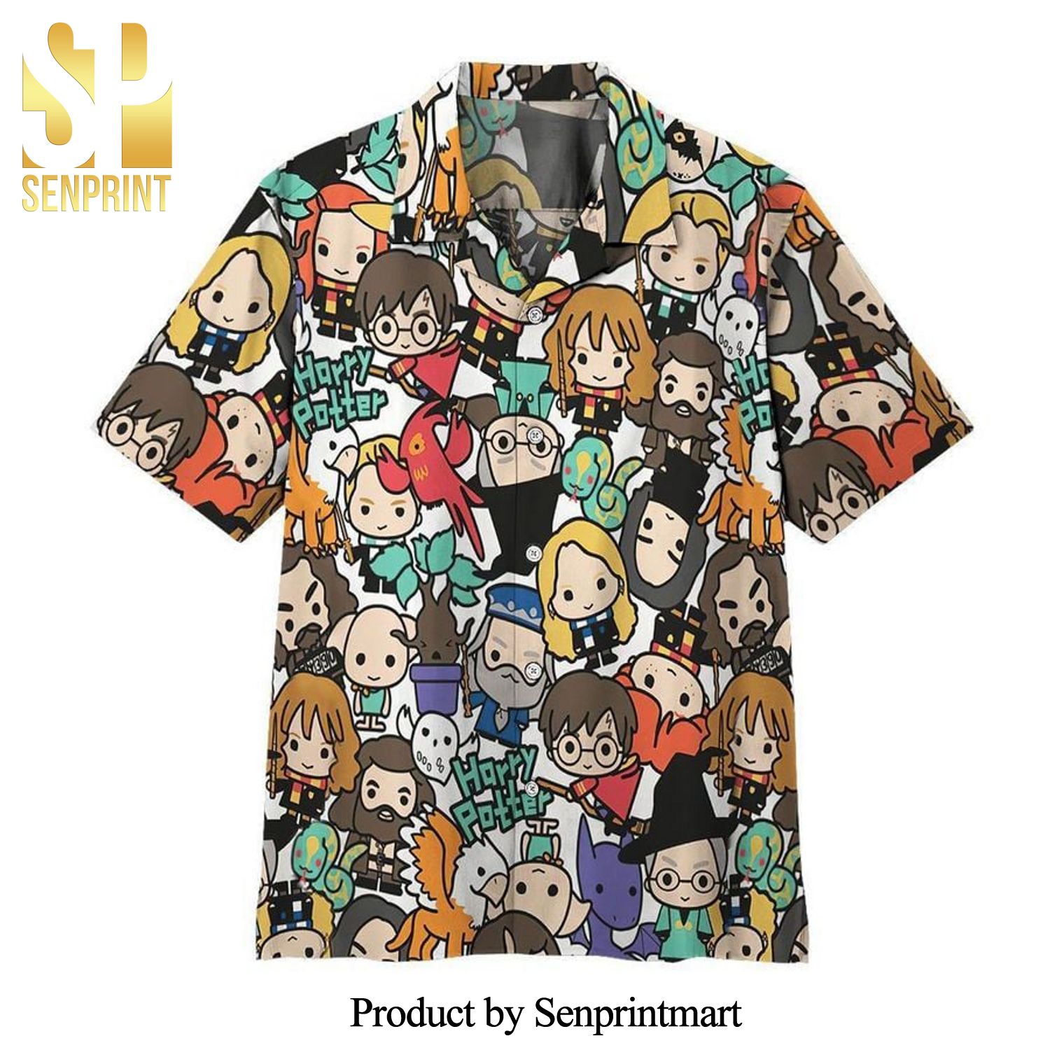 Harry Potter Characters in Chibi Style Full Printing Hawaiian Shirt