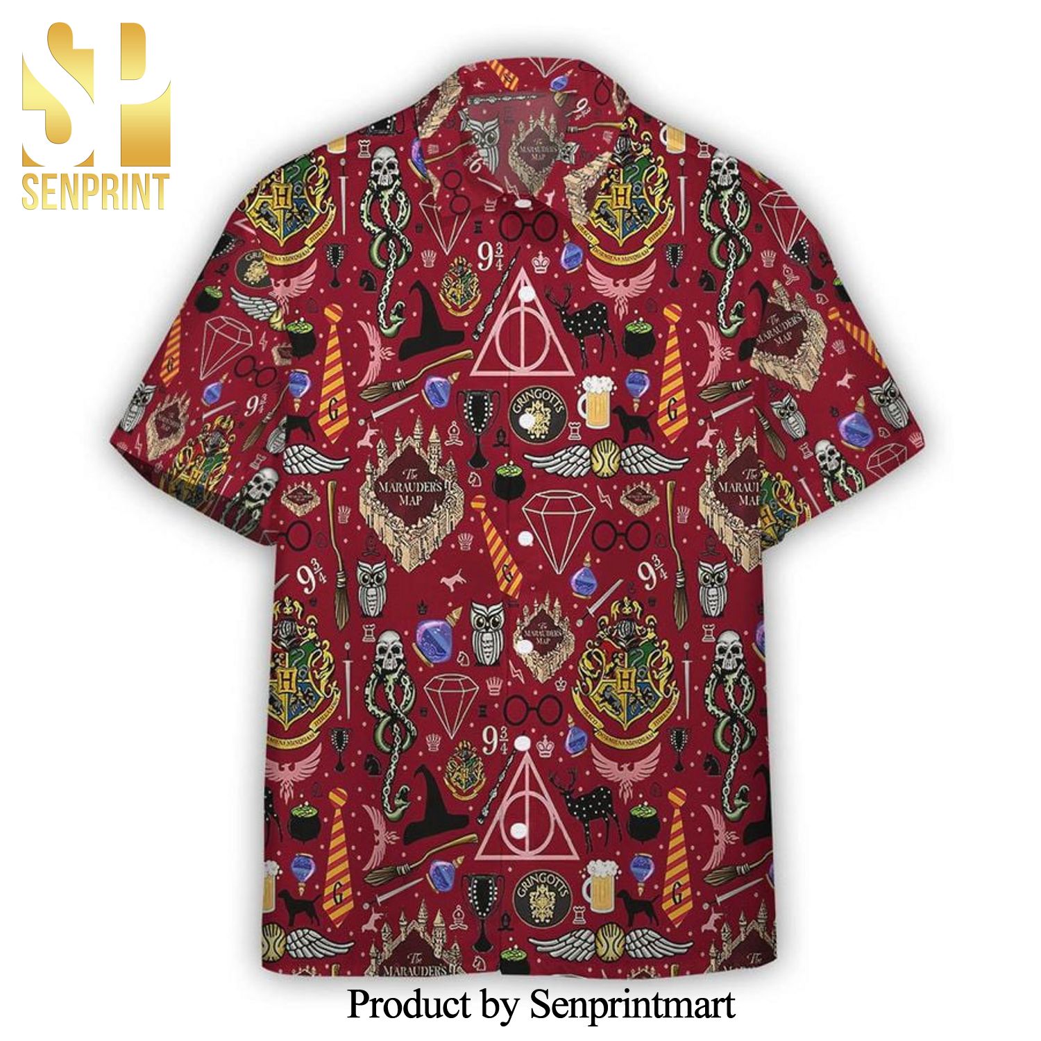 Harry Potter Gryffindor Items Full Printing Hawaiian Shirt – Red