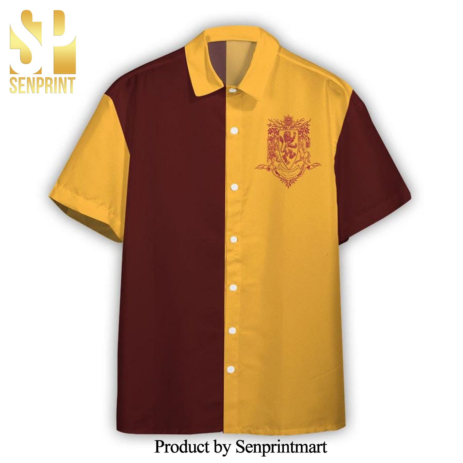 Harry Potter Gryffyndor Divided By Zero Full Printing Hawaiian Shirt – Yellow Red