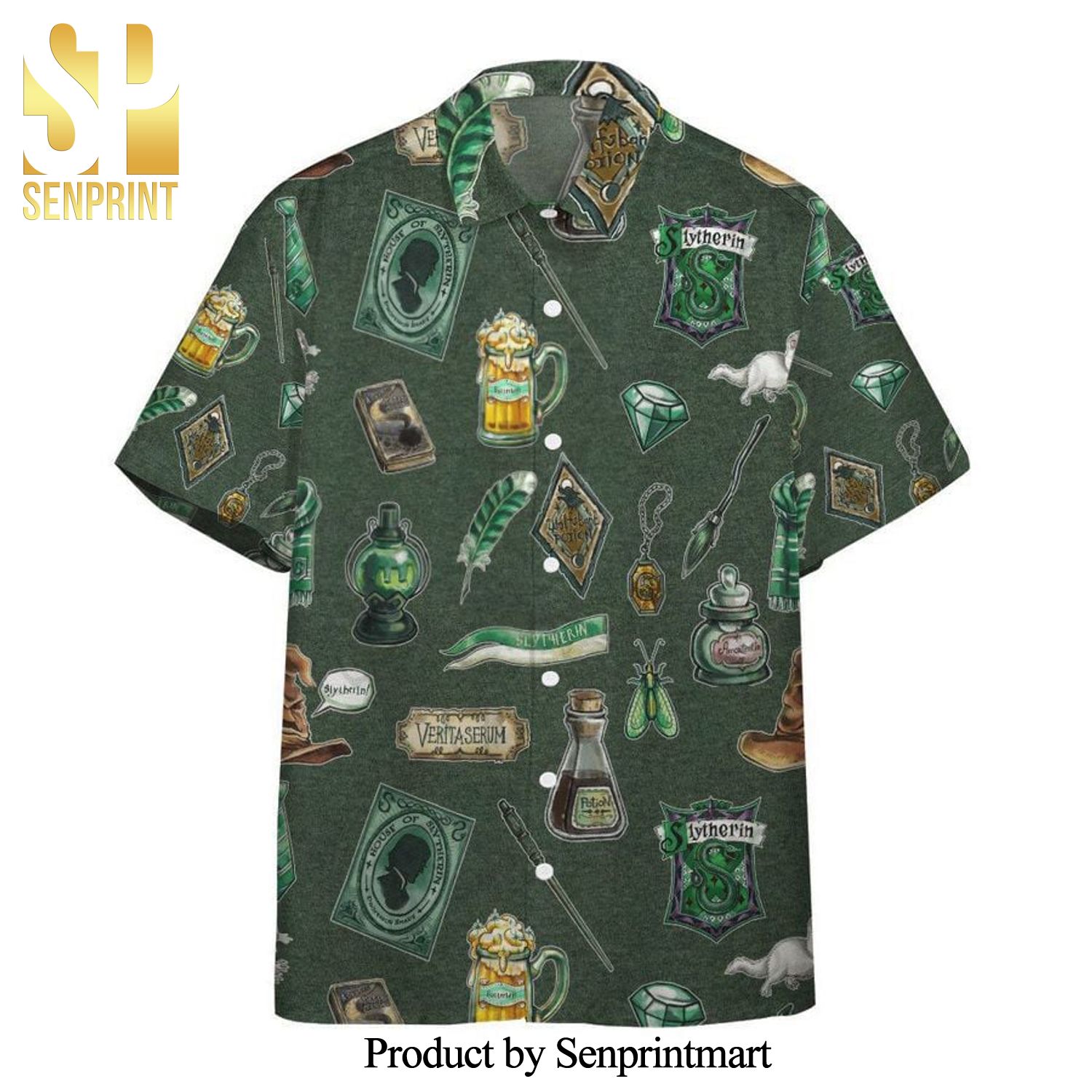 Harry Potter Slytherin House Items Full Printing Hawaiian Shirt