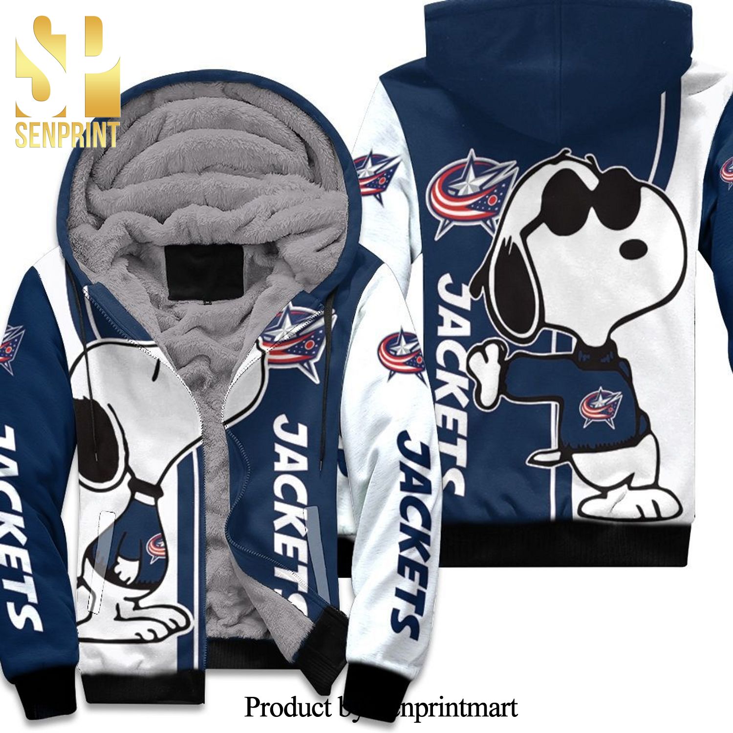 Columbus Blue Jackets Snoopy Lover New Fashion Unisex Fleece Hoodie